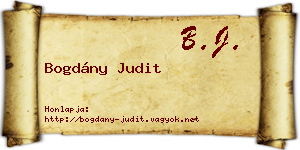 Bogdány Judit névjegykártya